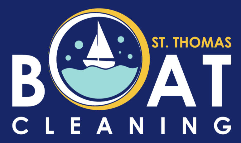 St. Thomas Boat Cleaning Logo. Boat in a wash